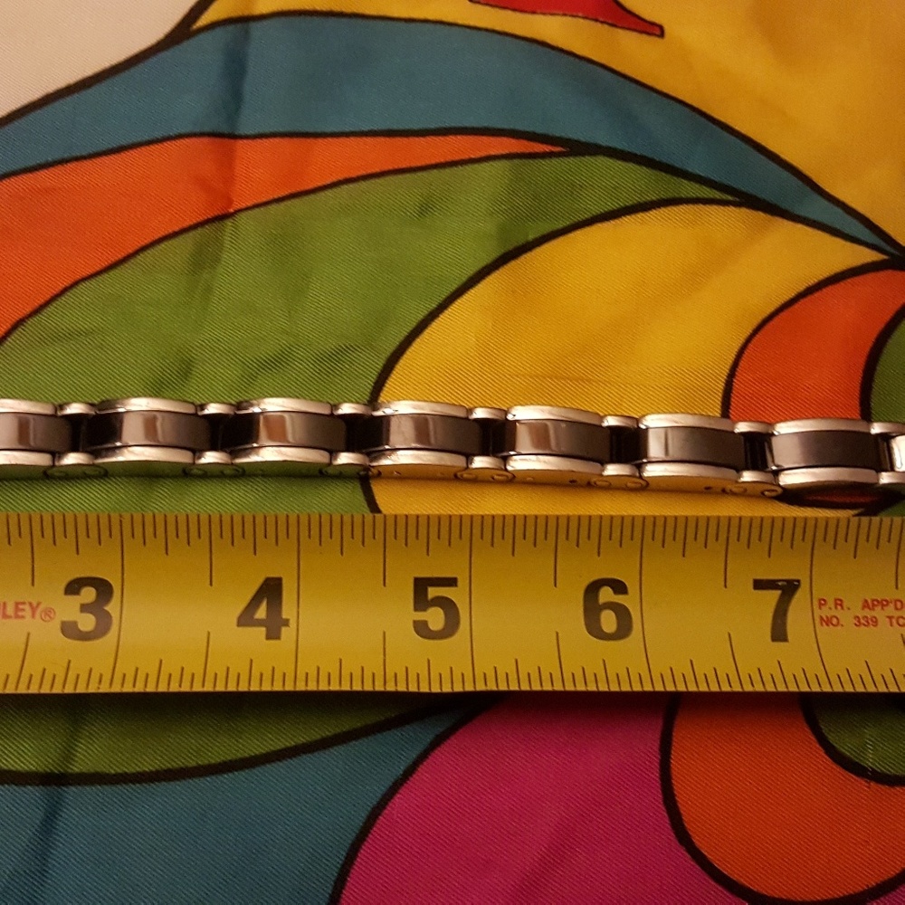 Stainless steel and ceramic men's bracelet